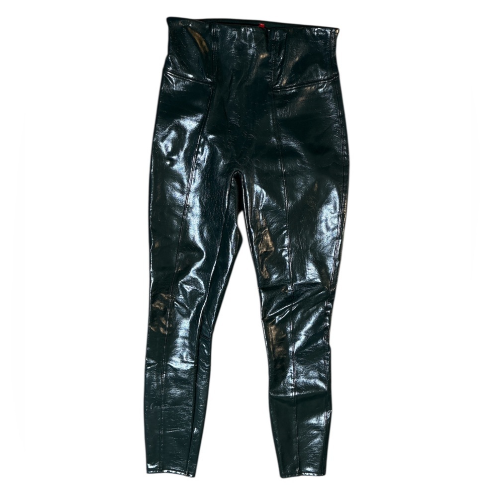 Spanx Faux Patent Leather Leggings in Green Sz. Small - Picture 9 of 9